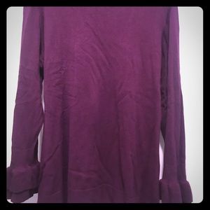 Bell sleeve sweater plum color